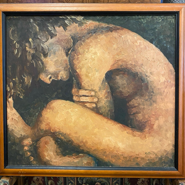 signed painting of male nude