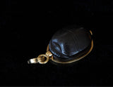 14k Egyptian revival black onyx scarab