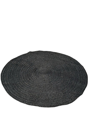 Round Black Jute Rug