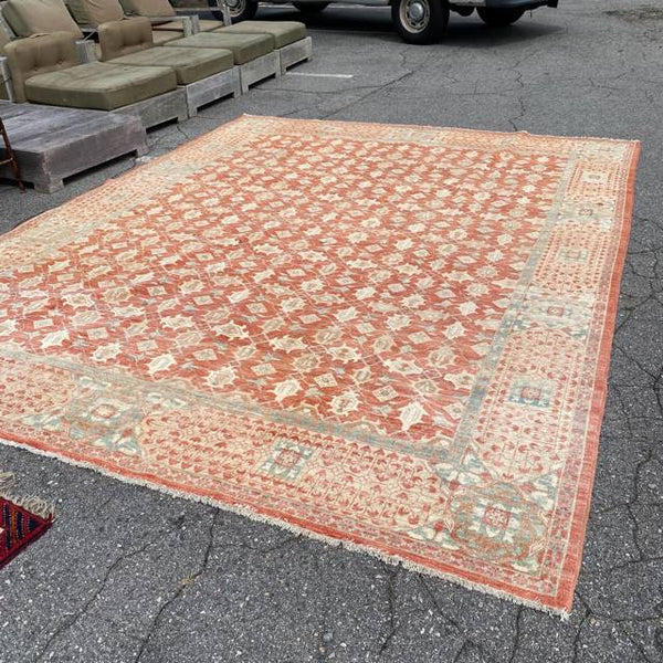 Faryab Blue Red and Cream Persian Rug 9'3" x 12'