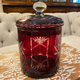 Red Bohemian Glass Ice Bucket
