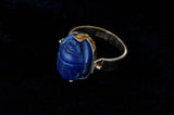 18k (stone) scarab spinner ring