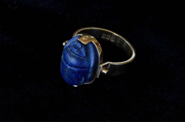 18k (stone) scarab spinner ring