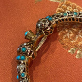 14k Indian Bracelet with Turquoise Stones, as is