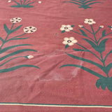 9' x 11'8" Faded Red Floral Patterned Rug