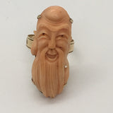 18k Coral Carved Guru Ring (as is)