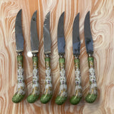 Set of 6 Porcelain Fruit Knives
