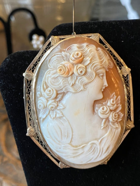 Cameo 14k pin / pendant