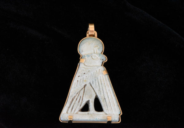 14k turquoise Egyptian revival pin sphinx