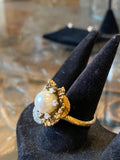 18k pearl and diamond ring