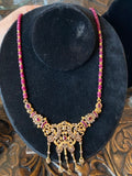 22K gold necklace set with diamonds and rubies 40g