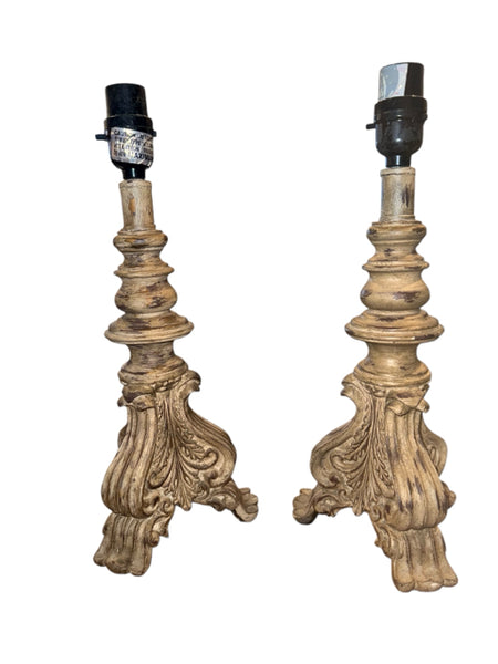 Pair of contemporary rococco style lamps