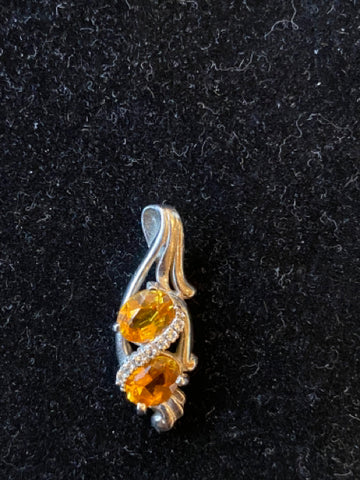 citrine and topaz pendant 10k