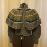 Blue Basia Cardigan Capelet Sweater