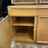 Heywood Wakefield china cabinet with triple bubble doors
