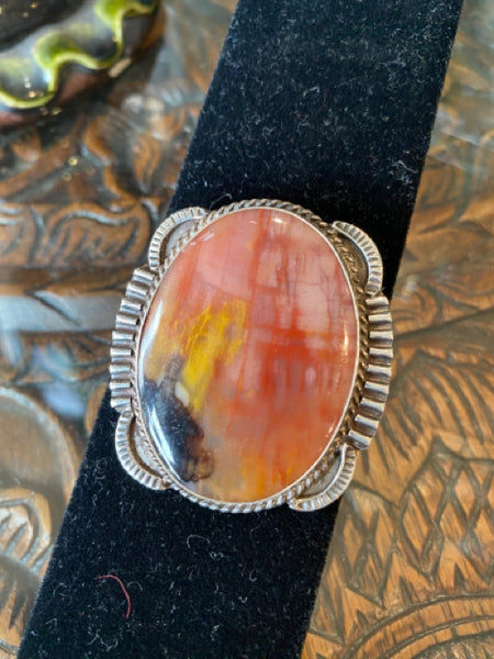 Sterling Native American pin agate