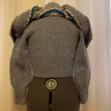 Blue Basia Cardigan Capelet Sweater