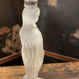 frosted glass figural candle sticks