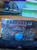 Navajo sterling and turquoise belt buckle