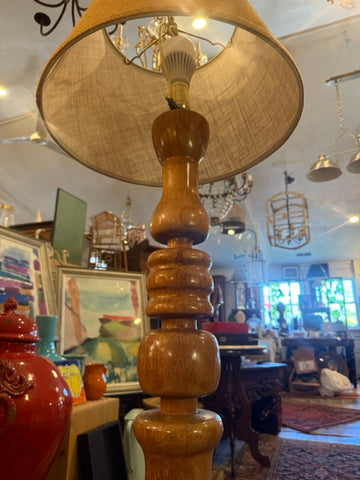 Turned Wood Floor Lamp