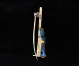 13.65g 18k gold Egyptian revival turquoise pin