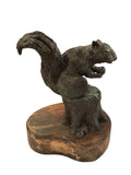Bronze Squirrel sculpture on wood base signed Lowell Davis