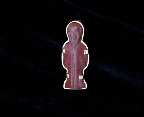 14k coral egyptian revival pin