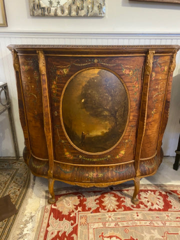 Hand Painted Rounded French Cabinet