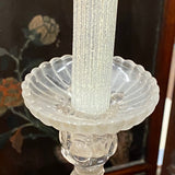 frosted glass figural candle sticks