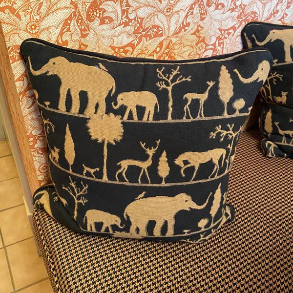 Black & Tan Elephant Pillow