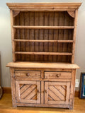 Antique Irish pine step back hutch