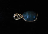 14k black scarab Egyptian revival scarab pendant