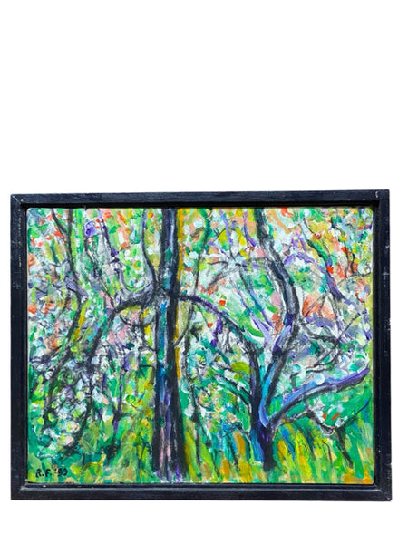 Painting 'Arbes En Fleurs' by Richard Fraenkel