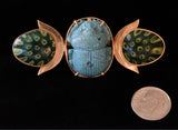 turquoise scarab pin set in 18k gold