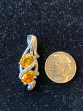 citrine and topaz pendant 10k