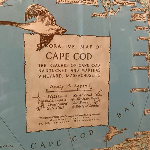 Cape Cod map framed