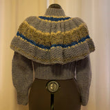 Blue Basia Cardigan Capelet Sweater