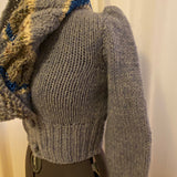 Blue Basia Cardigan Capelet Sweater