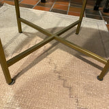 Pair of Restoration Hardware shagreen end tables with brass finish