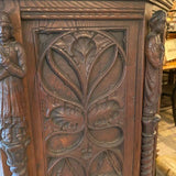 Gothic Style Carved English Elm Cabinet, late 19th cent.