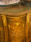 Hand Painted Rounded French Cabinet