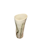 Ceramic White Vase with Green lines