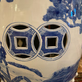 Pair of Asian blue and white garden stools