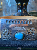 Navajo sterling and turquoise belt buckle