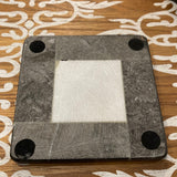 Black and white art deco style stone coaster set