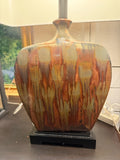 ceramic silver lamps with coopper drip finish and square shade