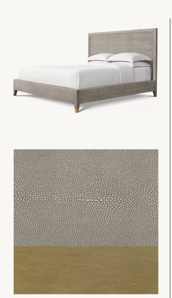 Restoration Hardware Shagreen King Size Panel Bed