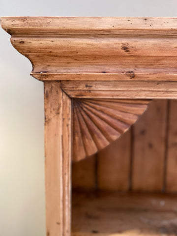 Antique Irish pine step back hutch