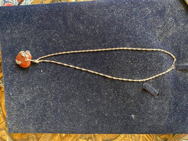 sterling carnelian necklace