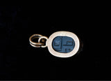 14k black scarab Egyptian revival scarab pendant